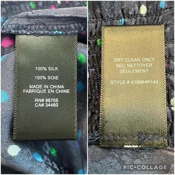 Rebecca Taylor Jacquard Silk Speckled Dot Pant in Navy Comb size 0 - Picture 11 of 13